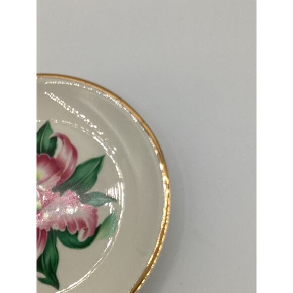 VTG Paden City Pottery Bread & Butter Plates Modern Orchid 22K Gold - Picture 4 of 5